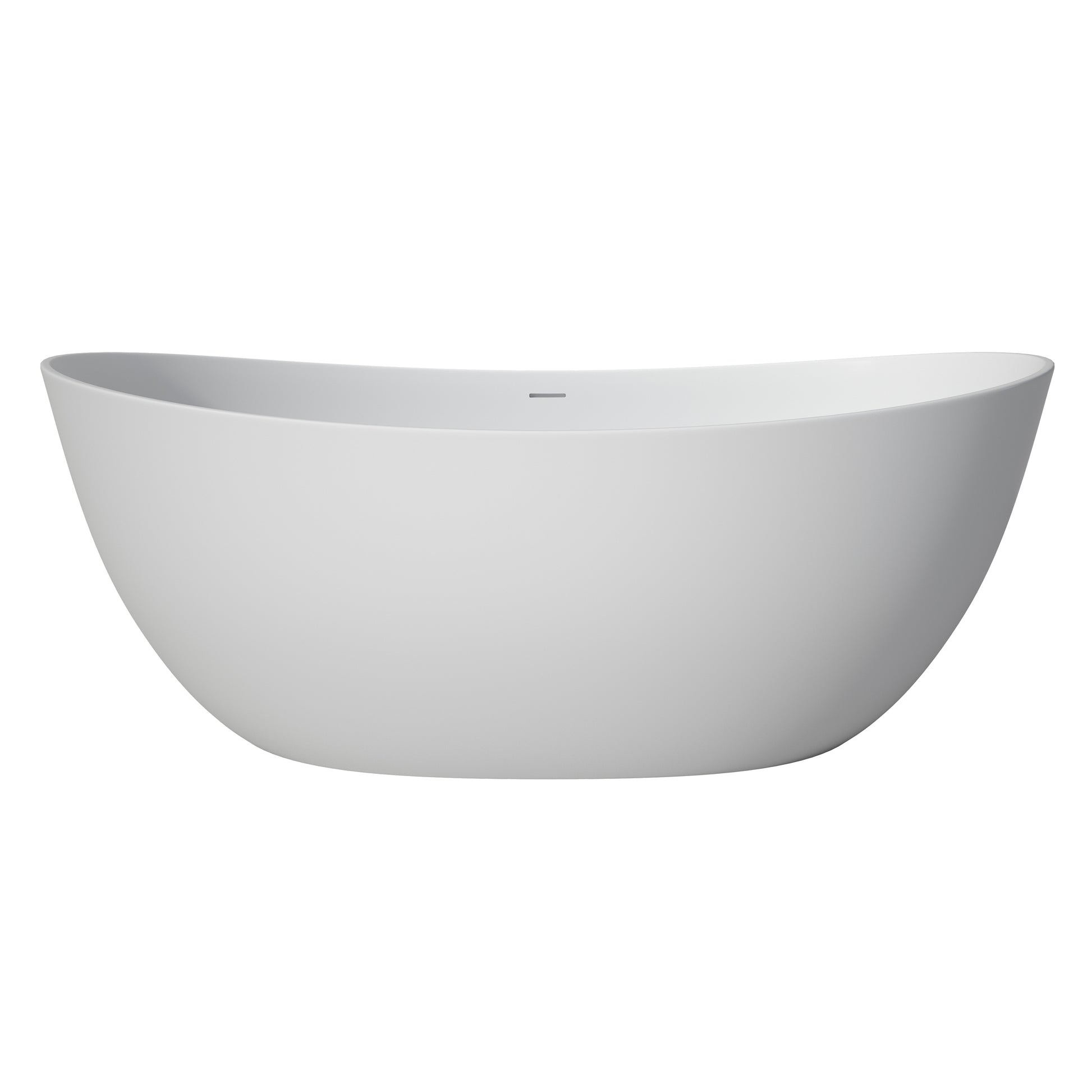 65" Solid Surface Soaking Bathtub Matte White Freestanding Tubs Matte 61 69 In Center Front Solid Surface