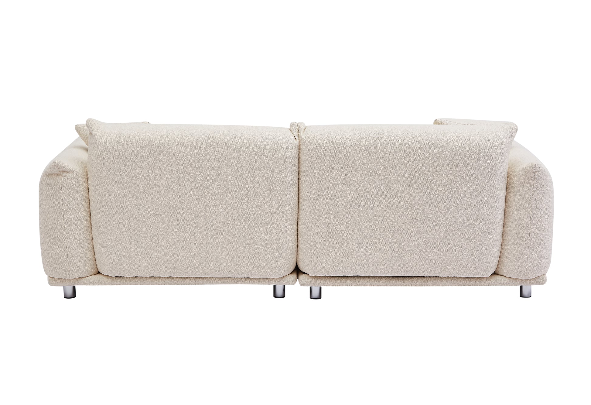 Oversized Loveseat Sofa For Living Room, Sherpa Sofa With Metal Legs, 3 Seater Sofa, Solid Wood Frame Couch With 2 Pillows, For Apartment Office Living Room Beige Beige Foam Fabric 3 Seat