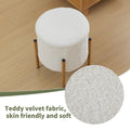 Modern Round Storage Ottoman, Ottoman Foot Stools With Metal Base, Ottoman Footstool With Removable Lid Storage Ottoman For Living Room, Bedroom, Makeup Room White White Upholstered