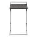 Accent Table, C Shaped, End, Side, Snack, Living Room, Bedroom, Grey Laminate, Chrome Metal, Contemporary, Modern Grey Particle Board