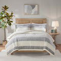 Sherpa Comforter Set King Grey Ivory Polyester