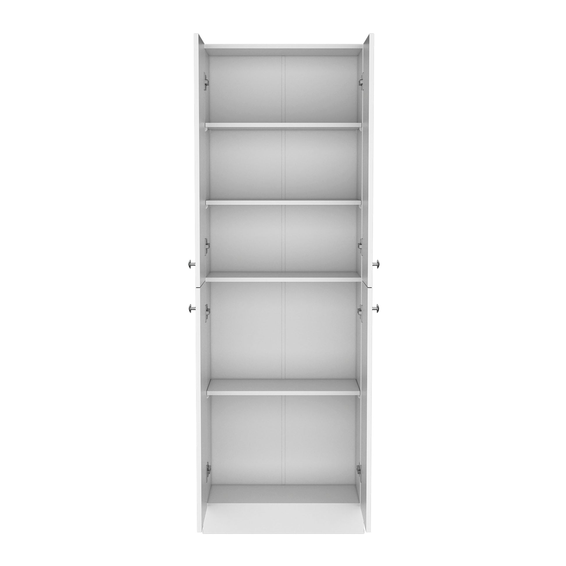 Kitchen Pantry 71" H, 4 Doors, 5 Adjustable Shelves, Laundry, White White Solid Wood Mdf Engineered Wood