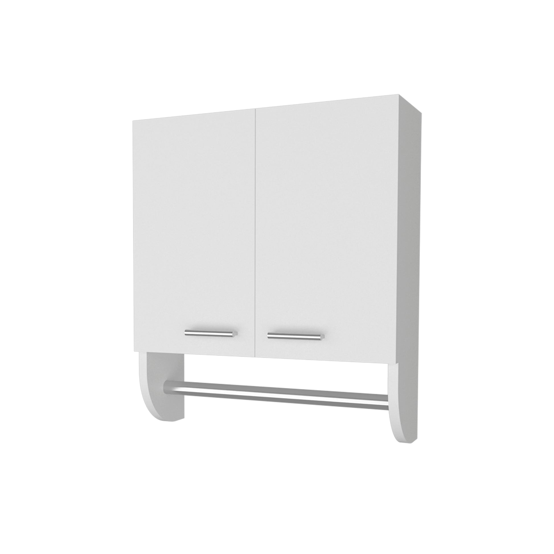 Goodyear Medicine Cabinet In Melamine With A Towel Bar, White White 2 2 Up To 17 In Bathroom Wall Mounted Minimalist,Modern 5 10 Inches Particle Board Melamine