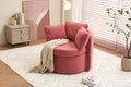 029 Teddy Fabric Swivel And Storage Chair With Back Cushion For Living Room,Dark Pink Dark Pink Primary Living Space Modern Foam Teddy