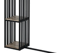 Oak And Sandy Black 2 Shelf Counter Height Table Oak Seats 4 Dining Room Industrial Rectangular Wood Metal Trestle