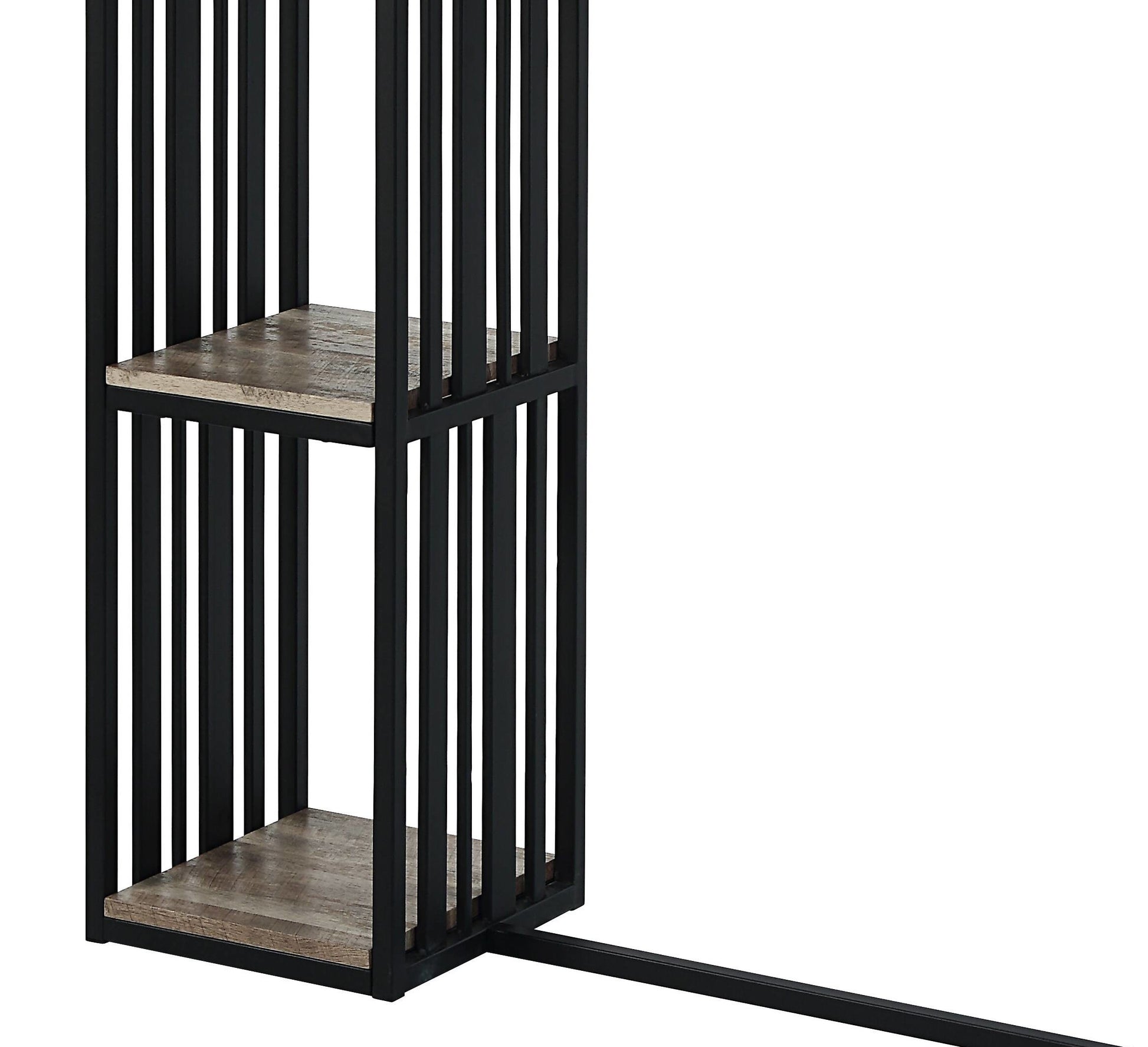 Oak And Sandy Black 2 Shelf Counter Height Table Oak Seats 4 Dining Room Industrial Rectangular Wood Metal Trestle