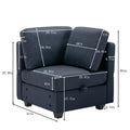 Adjustable Arms And Backs Modern U Shape Linen Couch Modular Sectional Sofa Couch With Storage Seat, Large Convertible Sofa With Reversible Chaise For Living Room Apartment Office, Blue Blue Polyester 4 Seat