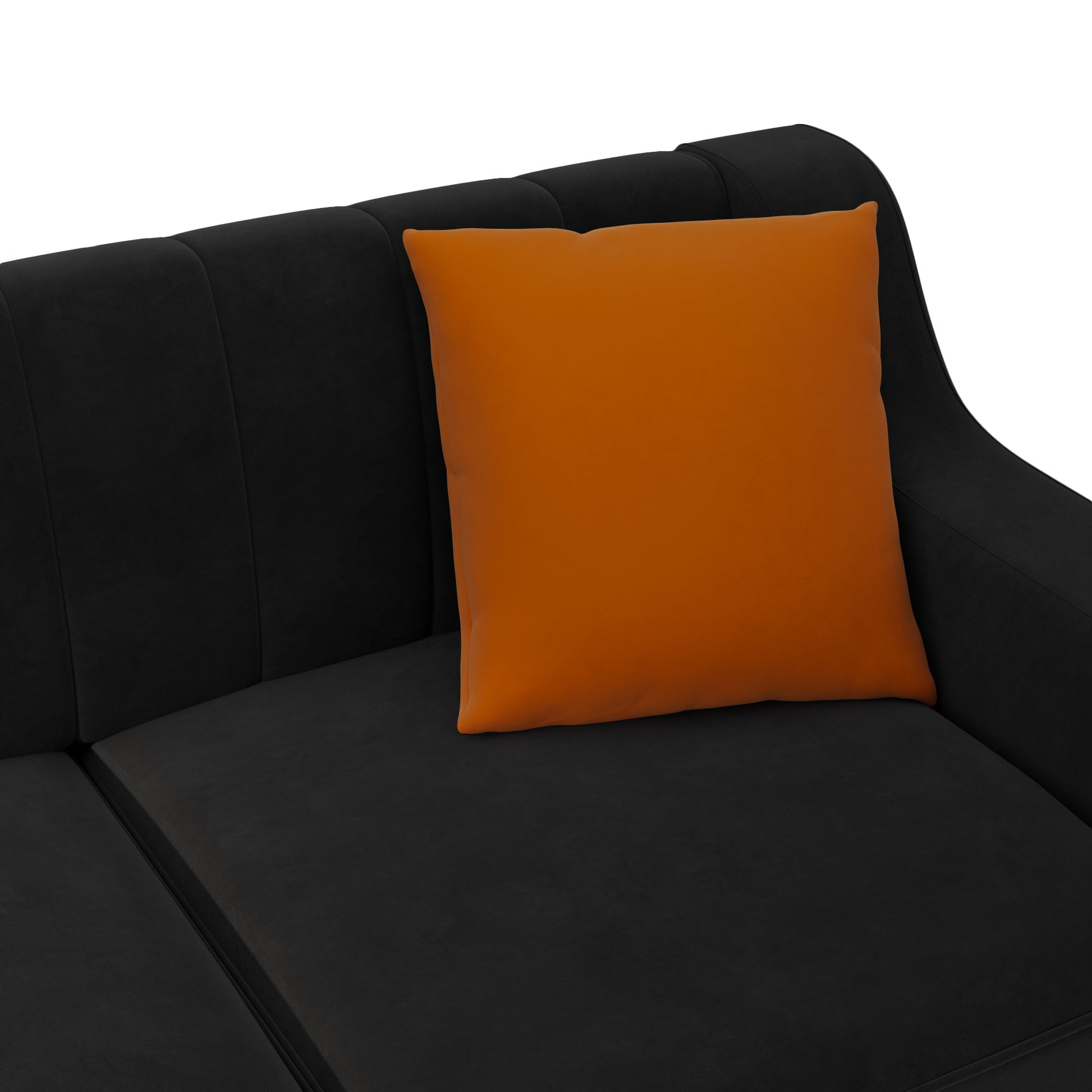 Fx P85 3S Bk 3 Seats Sofa Black Velvet 3 Seat