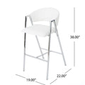 Modern Bar Stools Mp2 Set Of 2 Ivory Pu