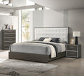 1Pc Contemporary 5 Drawer Chest With Chrome Accents Gray Rustic Finish Bedroom Wooden Furniture Gray Bedroom Contemporary,Rustic Wood