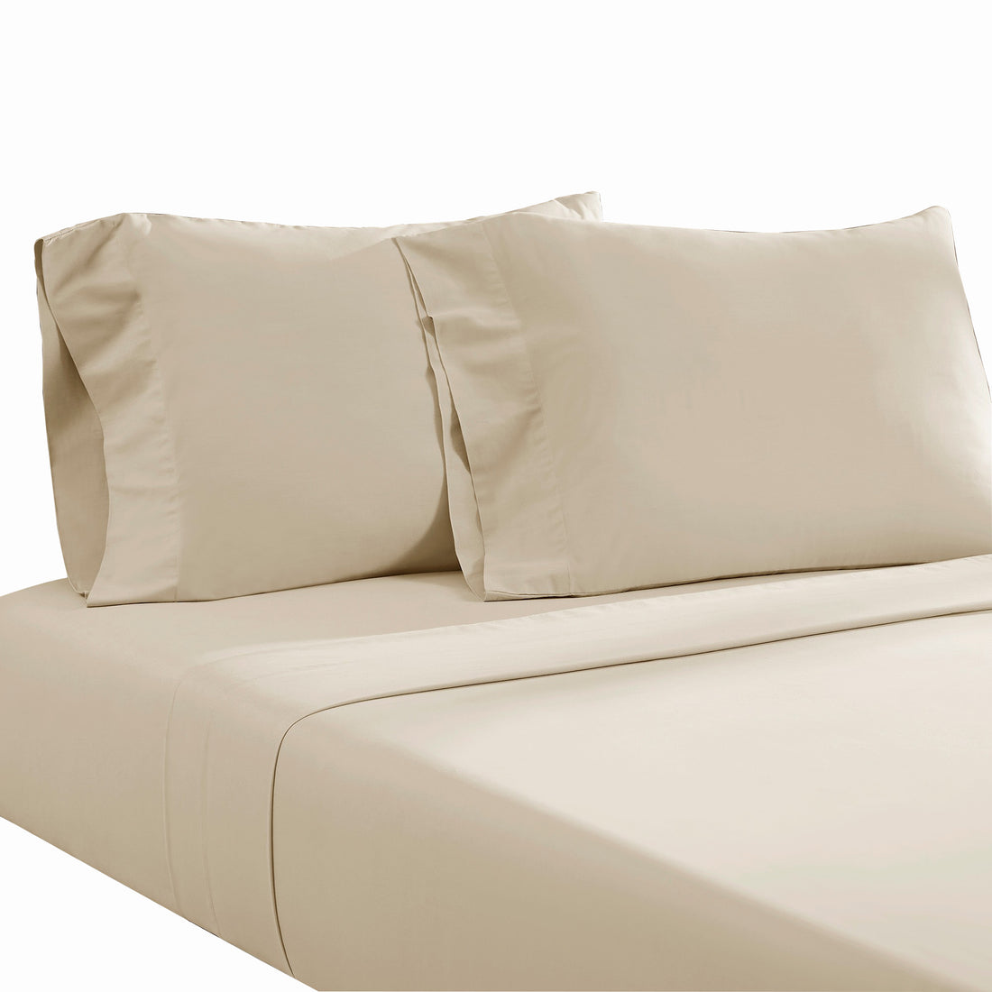 Ivy 4 Piece Full Size Cotton Ultra Soft Bed Sheet Set, Prewashed, Cream Cream Cotton