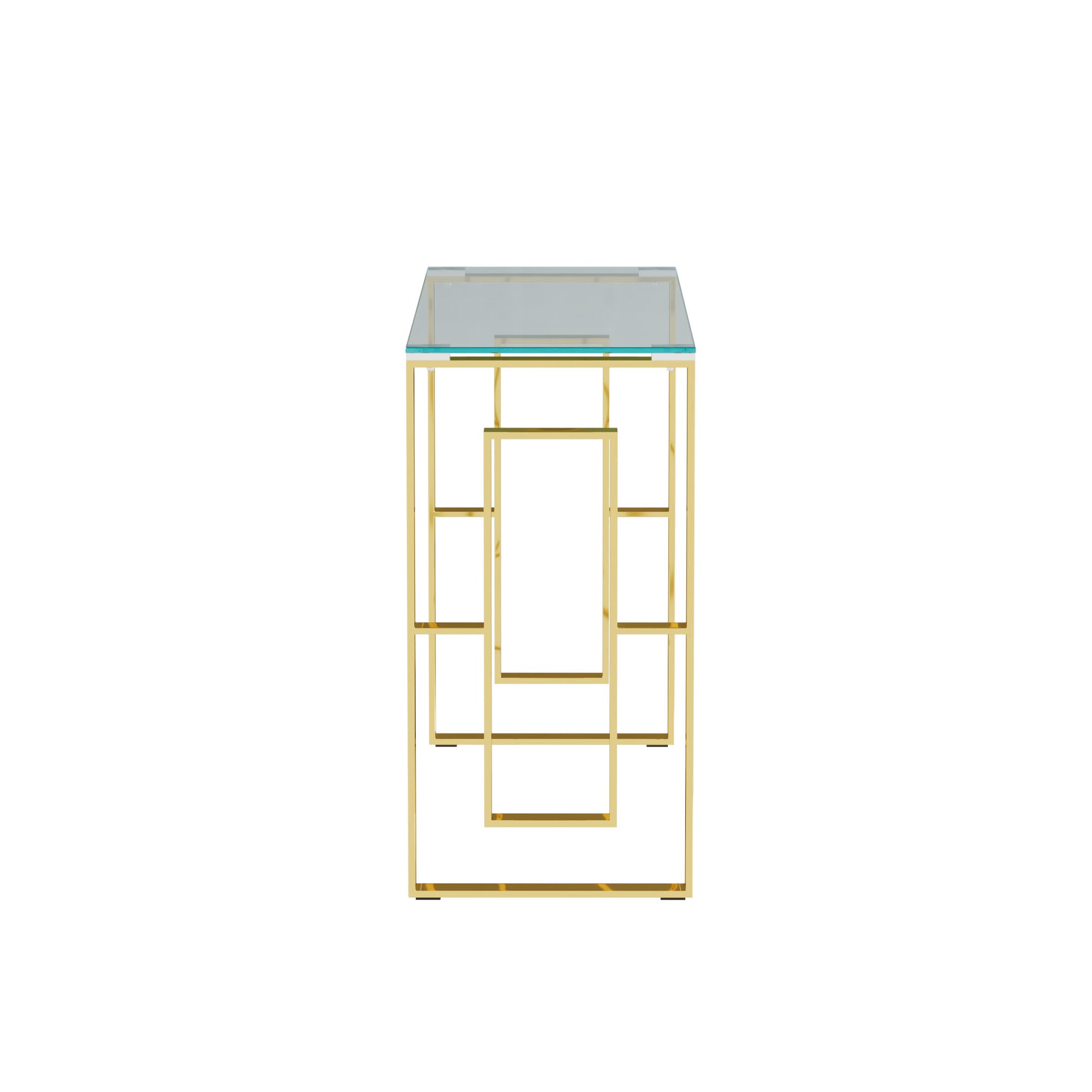Console Table Stainless Steel Glass,Meal Side Table Golden Clear Bs 02 Golden,Transparent Primary Living Space Modern Stainless Steel