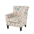 Jasmine Club Chair White Blue Fabric