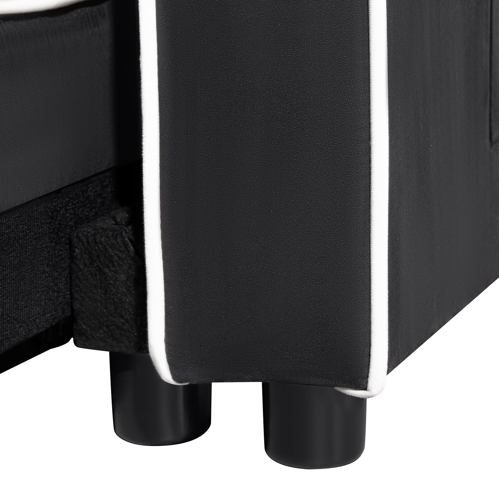 1 Multifunctional Foldable Sofa Bed In 3 Different Lengths, Modern Sofa, Upgraded Suede Fabric, Adjustable Backrest, With Usb Port, Ashtray, And Rotating Telephone Stand Black Suede Plywood 2 Seat