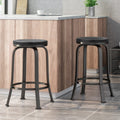 Counter Stool2Pcs Set Black Wood Metal