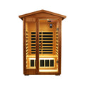 Two People Outdoor Okoume Wood Far Infrared Sauna Room Natural Wood Metal & Wood