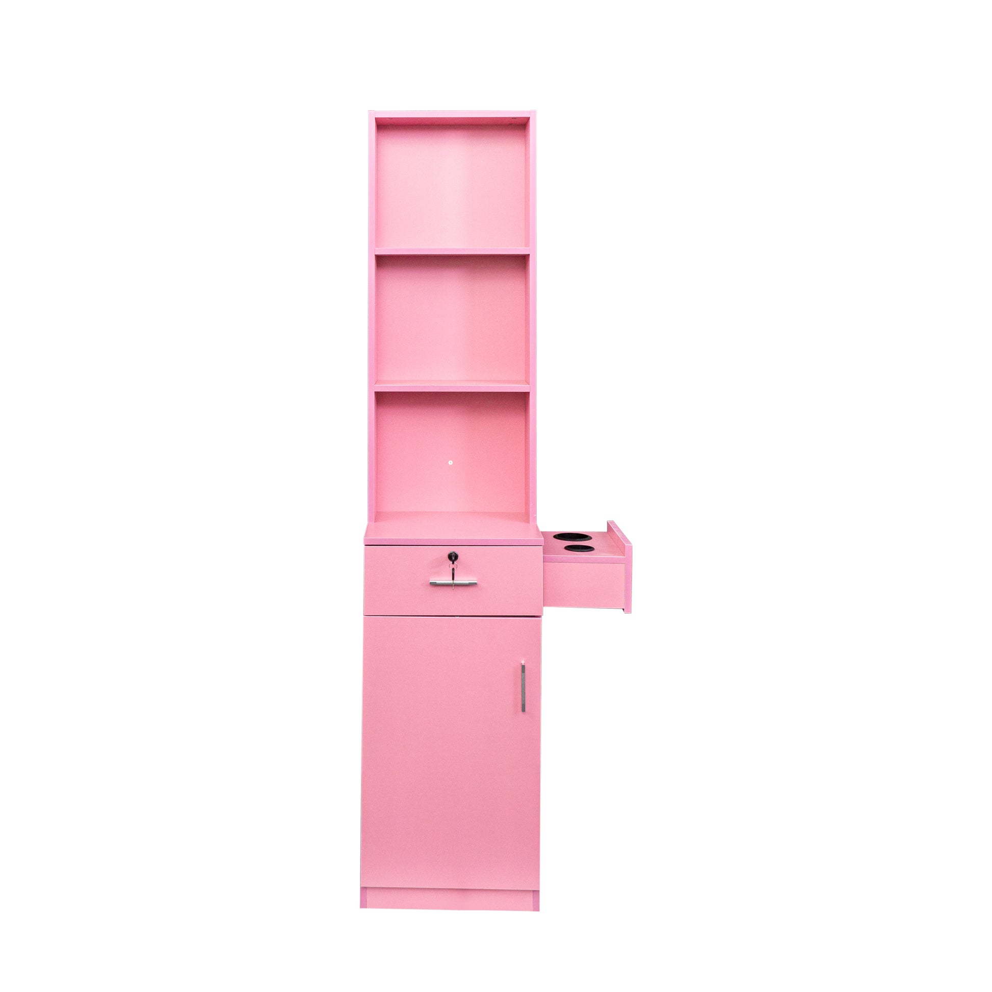 Pink Modern Simple Hair Desk, Multi Layer Storage Space Pink Mdf