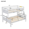 Twin Over Full Bunk Bed With Ladder, Safety Guardrail, Perfect For Bedroom, White Box Spring Not Required Twin White Wood Bedroom Bunk Pine