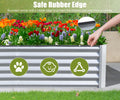 6X3X1.5Ft Galvanized Raised Garden Bed, Outdoor Planter Garden Boxes Large Metal Planter Box For Gardening Vegetables Fruits Flowers, Silver Silver White Garden & Outdoor Steel