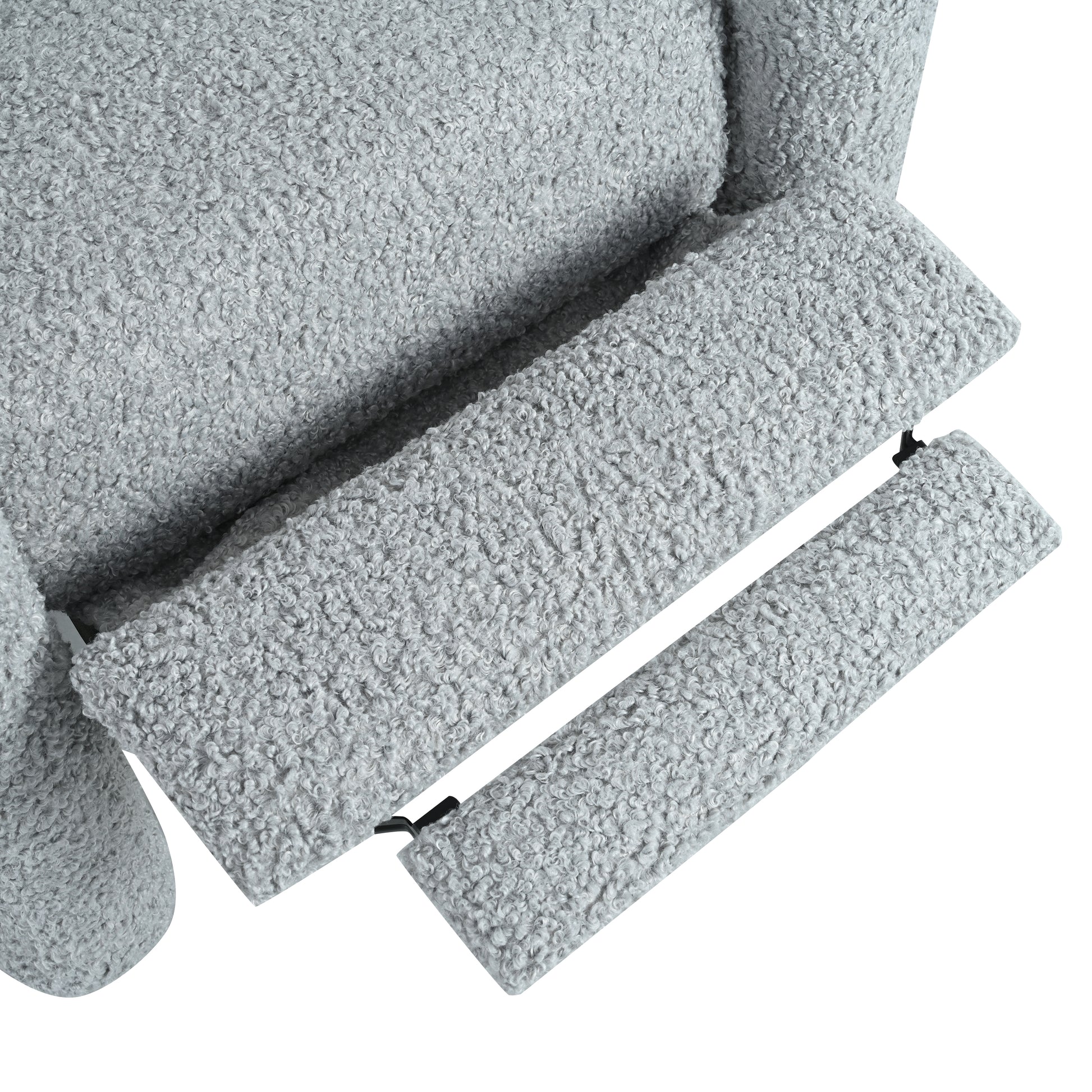 31.25" Push Back Recliner Armchair Upholstered Recliner Chair Single Sofa With Adjustable Backrest For Living Room, Light Grey Light Grey Teddy
