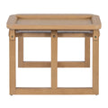 Modern 2 Piece Nesting Rattan Wood Mdf Coffee Table Set In Natural Natural Rubber Wood