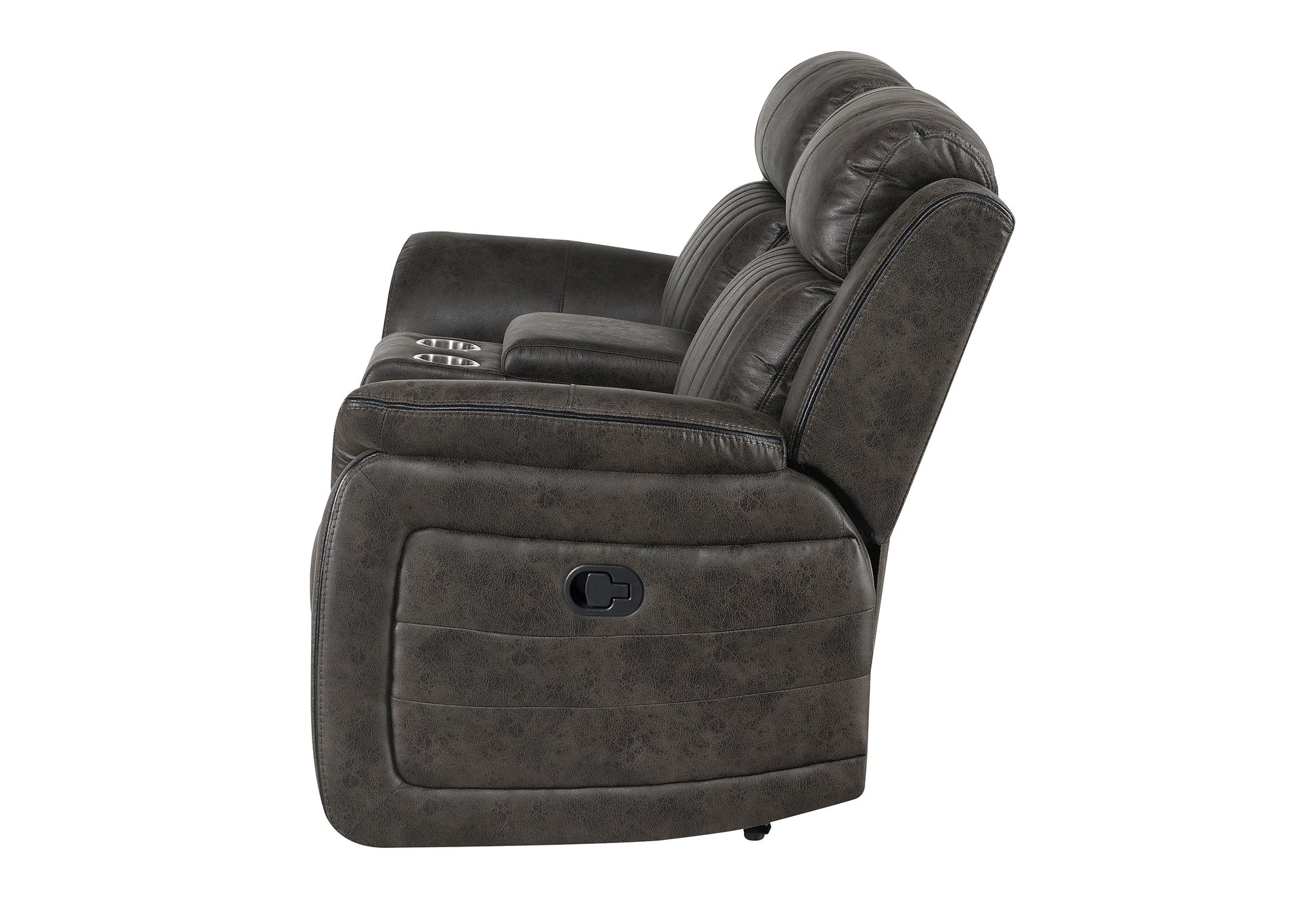 Steban Grey Console Reclining Seat Gray Fabric