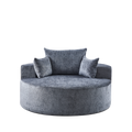 55''L Chenille Sponge Single Sofa,No Assembly Required,Fluffy Modern Sleeper Chair For Living Room, Bedroom, Lounge And Projection Room Not A Swivel Chair. Grey Foam Chenille 1 Seat