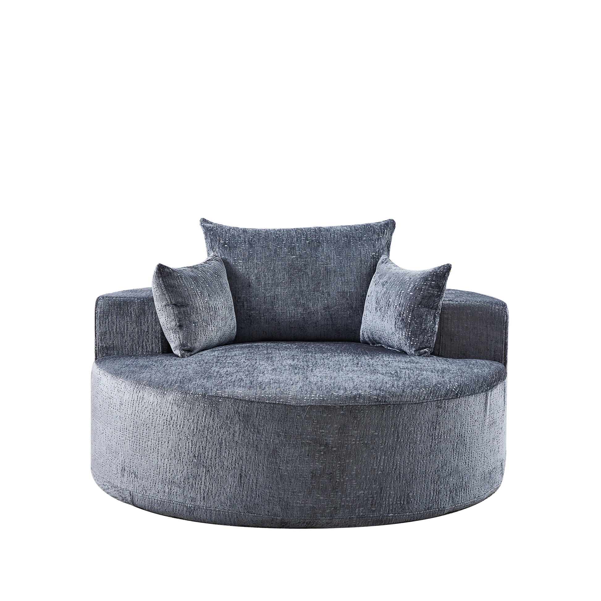 55''L Chenille Sponge Single Sofa,No Assembly Required,Fluffy Modern Sleeper Chair For Living Room, Bedroom, Lounge And Projection Room Not A Swivel Chair. Grey Foam Chenille 1 Seat