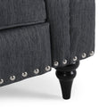 Classic Style Charcoal Fabric Push Back Chair Charcoal Fabric