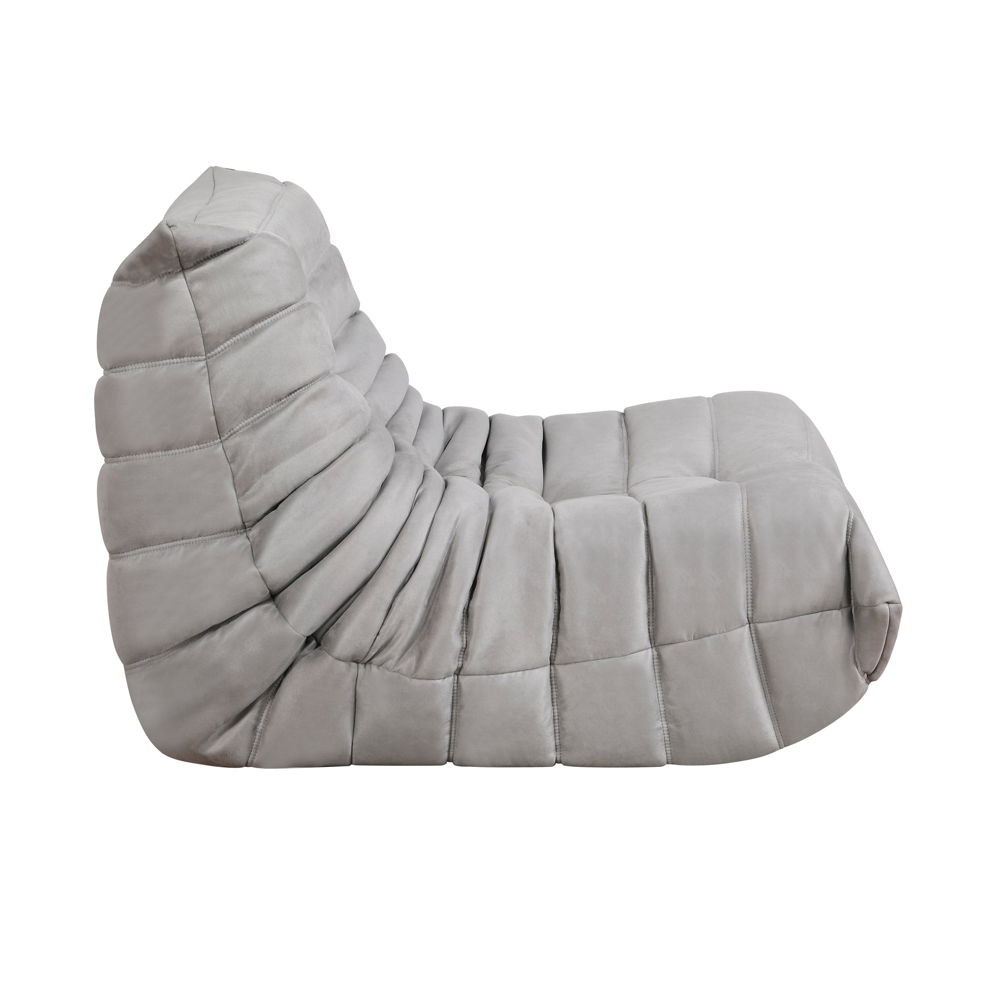 Luxury Accent Chair Button Tufted Detail Gray Microfiber Comfy Chair Living Room Furniture 1Pc Gray Primary Living Space Contemporary,Modern Microfiber