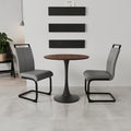 Walnut Circular Dining Table, 31.5 