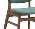 Bevis Side Chair Set 2 , Green Fabric & Walnut Finish Dn02314 Brown Green Upholstered