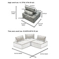 Modular 4 Piece Sofa With Adjustable And Removable Backrests For Ultimate Comfort Oversized Sofa Chenille Light Grey Sofa Light Gray Chenille 4 Seat