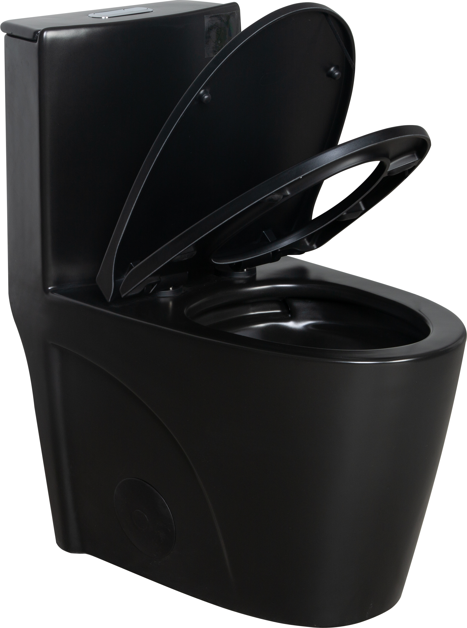 1.1 1.60 Gpf Dual Flush One Piece Toilet, Water Saving Elongated Comfort Height Floor Mounted, Soft Close Seat, 1000 Gram Map Flushing Score Toilet, Matte Black 23T01 Mb 1 Black Ceramic