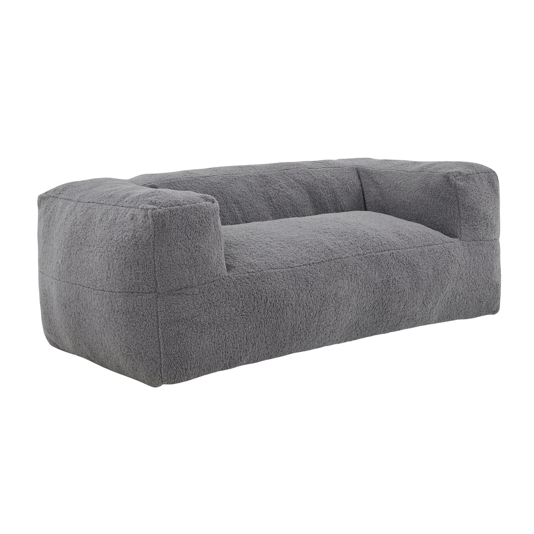 71" Large Memory Foam Bean Bag Sofa With Armrest, Living Room Plush Lounger Chair For Kids, Teen, And Adults, Gray Gray Polyester Primary Living Space Soft Contemporary Square Arms Memory Foam Polyester