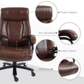 Vinsetto Big And Tall Office Chair, Pu Leather Desk Chair 400Lb, Brown Brown Pu Leather