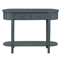 Elegant Retro Console Table With Curved Design And Smooth Glaze For Entryways, Living Rooms And Hallways Navy Navy Solid Wood Mdf