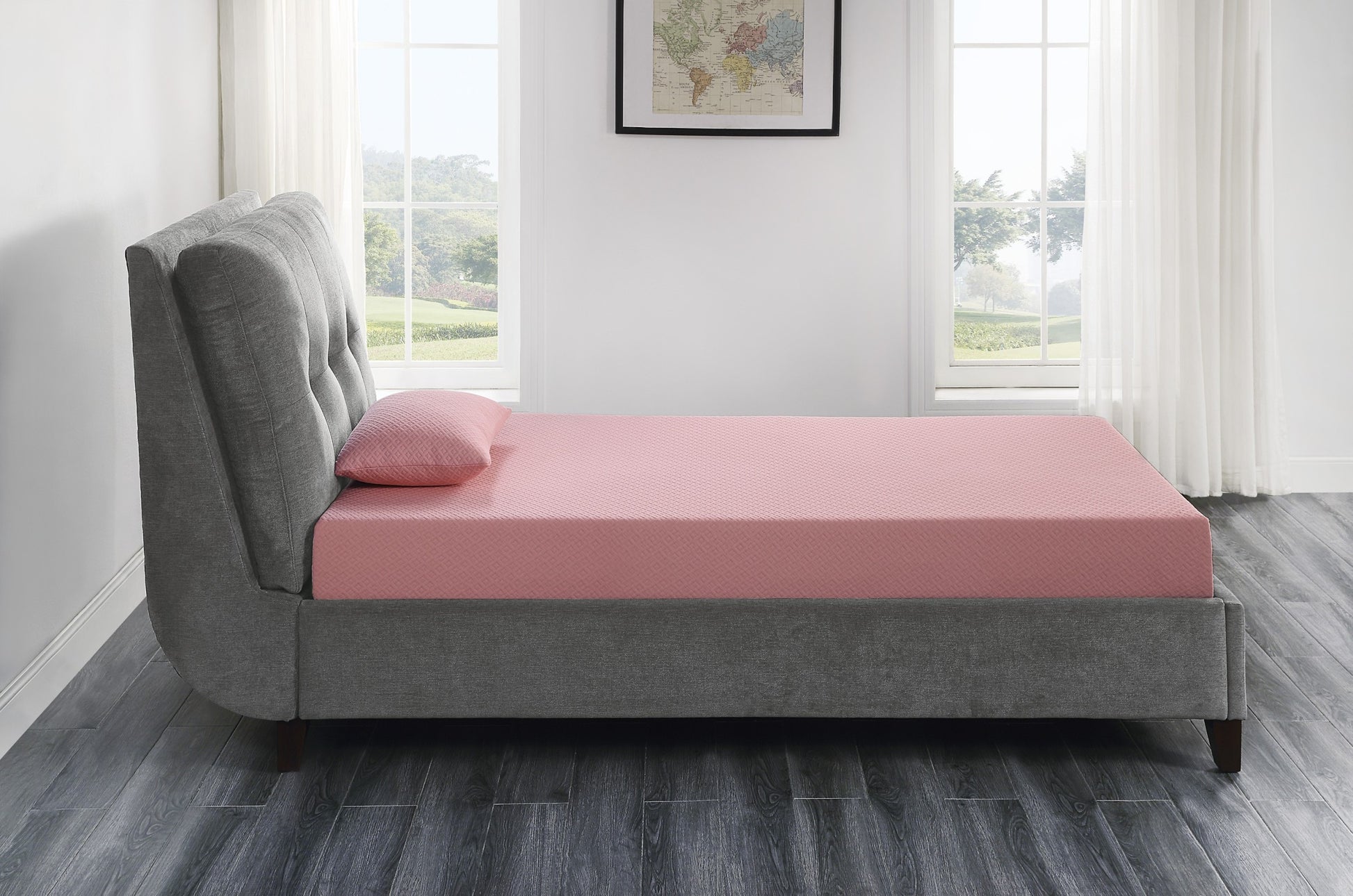 7Inch Full Mattress And Pillow Setfabric Gel Infused Memory Foam Mattress, Pink, Mattress In A Box Full Pink Bedroom Foam