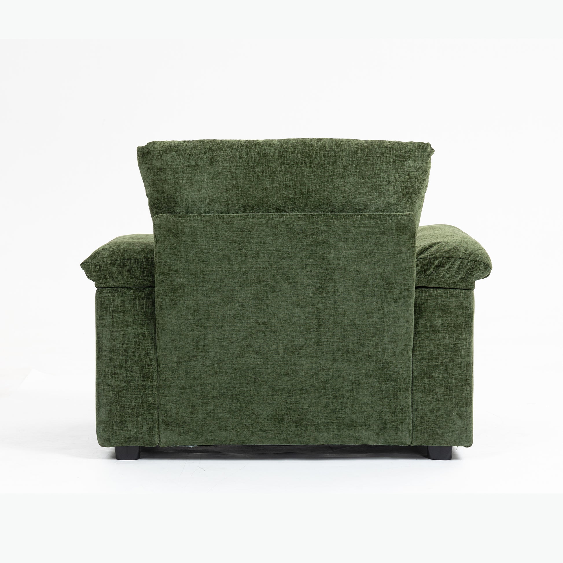 Modern Oversized Chair With Ottoman,Chenille Fabric Sofa Bed,Accent Chair Comfy Sofa With Cupholders And Usb Charging Ports Chair For Living Room,Bedroom,Apartment Green Chenille