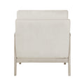 Modern Home Accent Chair Cushion Seat Back Cream Chenille Fabric Upholstery Solid Wood Furniture 1Pc Cream Color Primary Living Space Contemporary,Modern Plywood,Solid Wood
