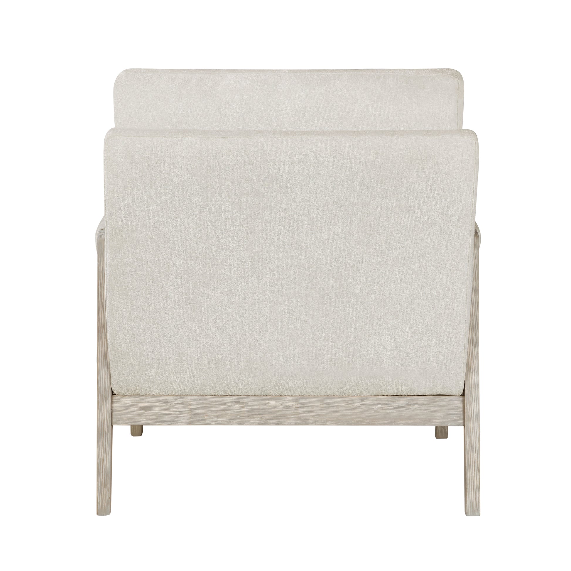 Modern Home Accent Chair Cushion Seat Back Cream Chenille Fabric Upholstery Solid Wood Furniture 1Pc Cream Color Primary Living Space Contemporary,Modern Plywood,Solid Wood
