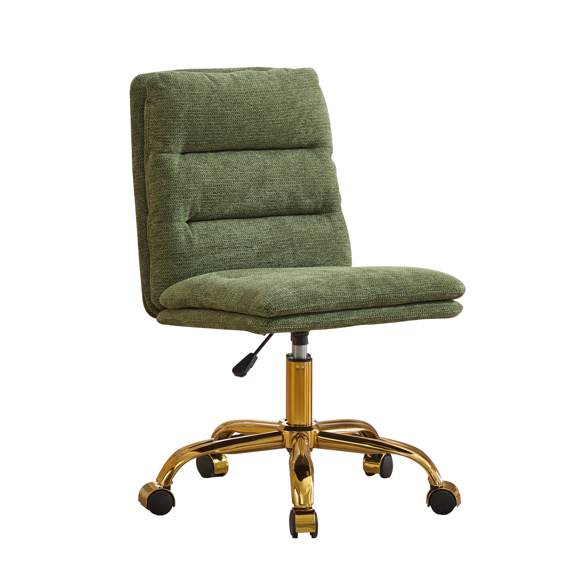 Yts Armless Office Chairs With Wheels And Fabric Cushions, Adjustable Vanity Chairs For Home Use, Open Workstations, Conference Halls, Welcome Areas, And Even Home Offices Green Linen