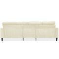 Off White Chenille Sectional Sofa, U Shaped Sofa Couch With High Density Memory Foam, 4 Seat Comfy Modular Sofa Couch For Living Room, Modern U Shaped Sectional Sofa,U Shaped Off White Off White