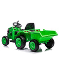 12V Kids Ride On Electric Tractor Black Knight,Kids Ride On Toy.2Wd,Non Skid Tires, Steering Wheel, Foot Pedal,With Removable Storage Tug,Light,Bluetooth,Music,Mp3,Usb,Power Display For Kids Aged 2 3. Green 50 99 Lbs Polypropylene