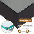 Square High Glossy Coffee Table With 16 Color Led Strip Lights, Modern Center Table With 5Mm Frosted Tempered Glass Top For Living Room, Black, 27.5*27.5In Black Primary Living Space Mdf