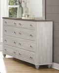 Transitional Rustic Style 1Pc Dresser Of 8 Drawers Two Tone Antique White And Brown Classic Bedroom Furniture Antique White,Brown Bedroom Classic,Rustic,Transitional Wood