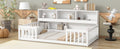 Twin Floor Bed With Bedside Bookcase,Shelves,Guardrails,White Twin White Bedroom American Design Pine