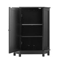 Black Bathroom Cabinet Triangle Corner Storage Cabinet With Adjustable Shelf Modern Style Mdf Board Black Mdf