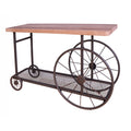 Oak And Antique Grey Sofa Table With Bottom Shelf Oak Gray Primary Living Space Industrial Shelves Rectangular Wood Metal