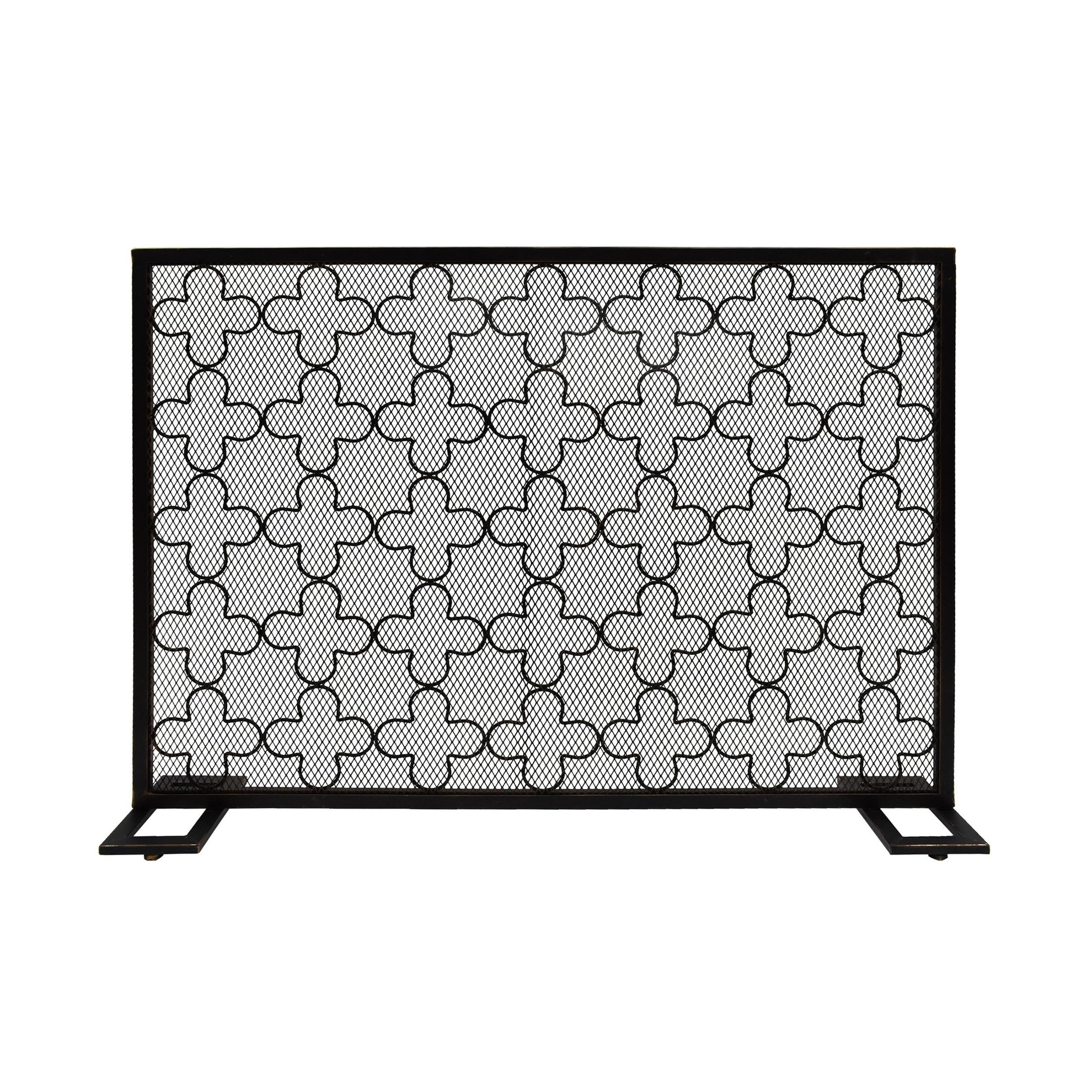 Fire Screen Black Gold Iron